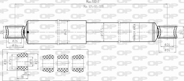 Open Parts SAB8441.12 - Amortizators autospares.lv