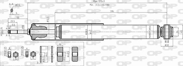 Open Parts SAB8411.32 - Amortizators autospares.lv