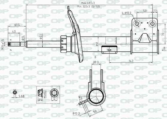 Open Parts SAB8481.31 - Amortizators autospares.lv