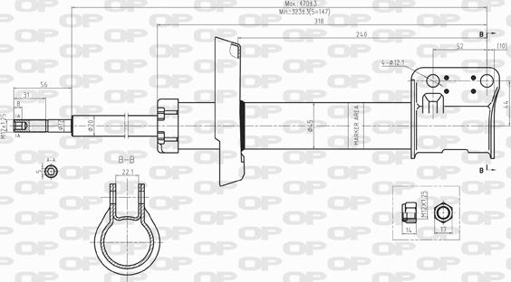 Open Parts SAB8099.11 - Amortizators autospares.lv