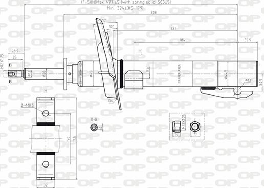 Open Parts SAB8096.11 - Amortizators autospares.lv