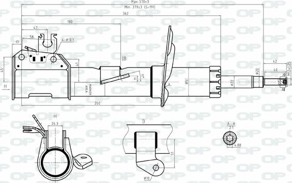 Open Parts SAB8051.31 - Amortizators autospares.lv