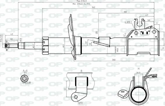 Open Parts SAB8053.31 - Amortizators autospares.lv