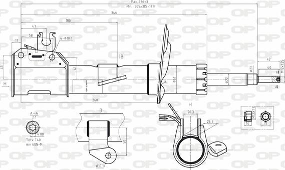 Open Parts SAB8052.31 - Amortizators autospares.lv