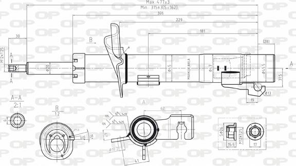 Open Parts SAB8066.31 - Амортизатор www.autospares.lv