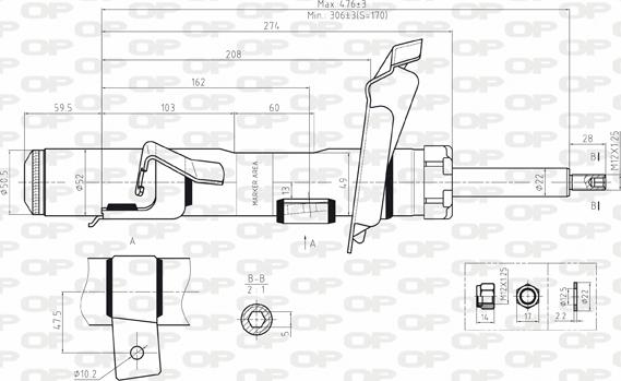 Open Parts SAB8063.31 - Amortizators autospares.lv