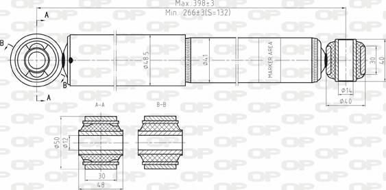 Open Parts SAB8141.32 - Амортизатор www.autospares.lv