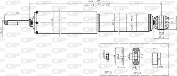 Open Parts SAB8148.11 - Amortizators autospares.lv