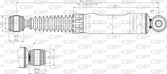 Open Parts SAB8143.12 - Амортизатор www.autospares.lv