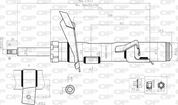 Open Parts SAB8154.31 - Amortizators autospares.lv