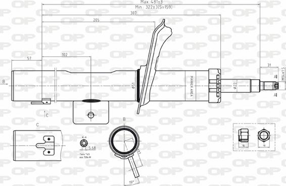 Open Parts SAB8165.31 - Amortizators autospares.lv