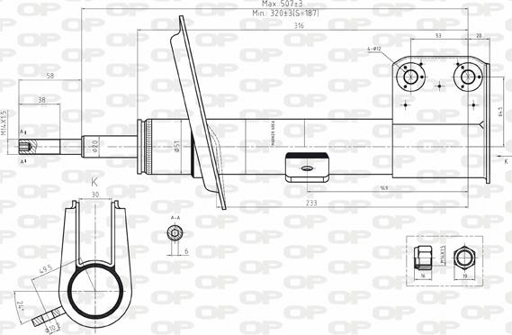 Open Parts SAB8166.31 - Amortizators autospares.lv