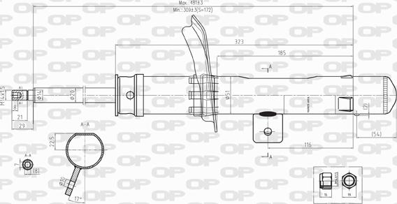 Open Parts SAB8110.31 - Амортизатор www.autospares.lv