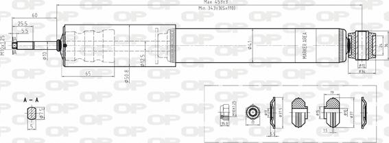 Open Parts SAB8188.12 - Amortizators autospares.lv