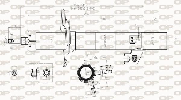 Open Parts SAB8305.31 - Amortizators autospares.lv