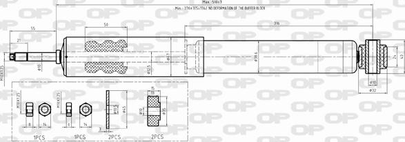 Open Parts SAB8316.32 - Amortizators autospares.lv