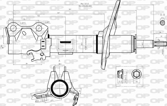 Open Parts SAB8313.31 - Амортизатор www.autospares.lv