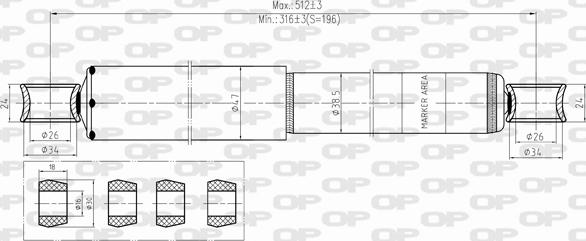 Open Parts SAB8371.12 - Амортизатор www.autospares.lv