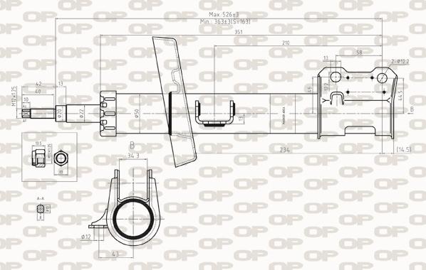 Open Parts SAB8268.31 - Amortizators autospares.lv