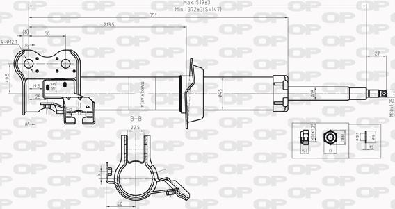 Open Parts SAB8209.31 - Amortizators autospares.lv