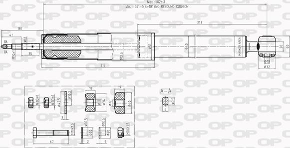 Open Parts SAB8201.32 - Amortizators autospares.lv