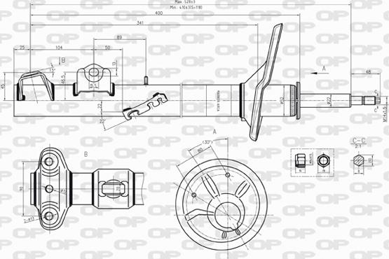 Open Parts SAB8215.31 - Amortizators autospares.lv