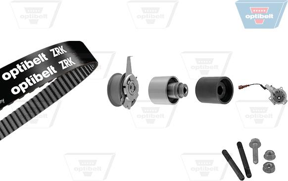 Optibelt KT 1611W2 - Водяной насос + комплект зубчатого ремня ГРМ www.autospares.lv