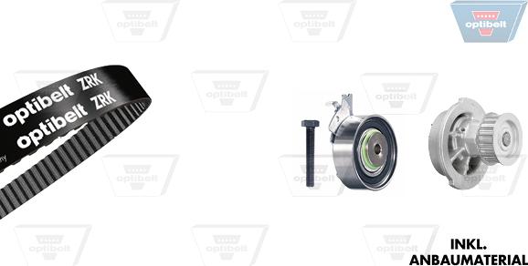 Optibelt KT 1002 W4 - Water Pump & Timing Belt Set www.autospares.lv