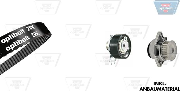 Optibelt KT 1034 W3 - Water Pump & Timing Belt Set www.autospares.lv