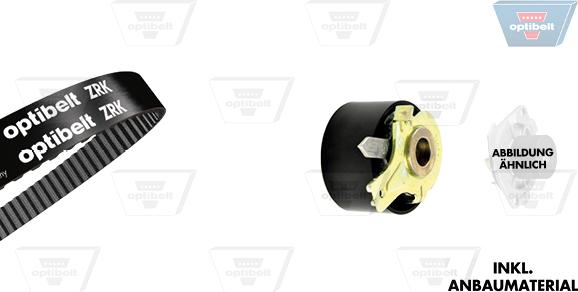 Optibelt KT 1368 W3 - Водяной насос + комплект зубчатого ремня ГРМ www.autospares.lv