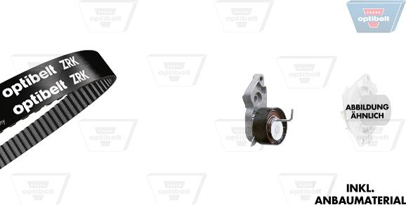 Optibelt KT 1297 W1 - Водяной насос + комплект зубчатого ремня ГРМ www.autospares.lv