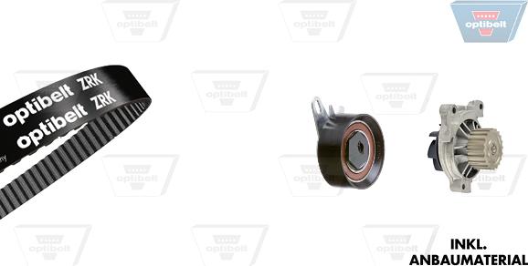 Optibelt KT 1214 W1 - Водяной насос + комплект зубчатого ремня ГРМ www.autospares.lv