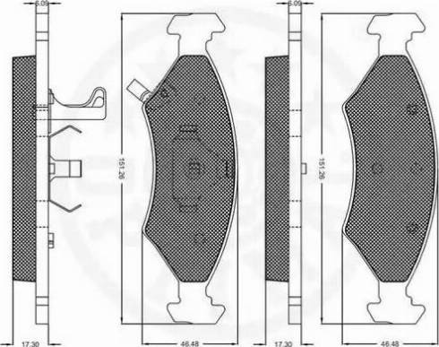 Optimal 9963 - Bremžu uzliku kompl., Disku bremzes autospares.lv