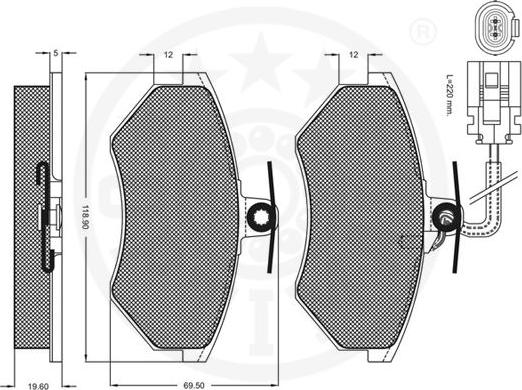 Optimal 9912 - Bremžu uzliku kompl., Disku bremzes www.autospares.lv