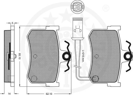 Optimal 9498 - Brake Pad Set, disc brake www.autospares.lv