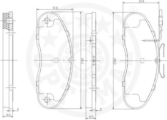 Optimal 9465 - Bremžu uzliku kompl., Disku bremzes www.autospares.lv