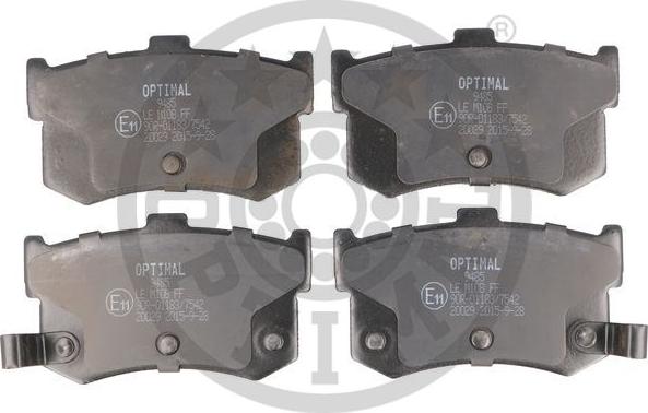 Optimal 9485 - Brake Pad Set, disc brake www.autospares.lv