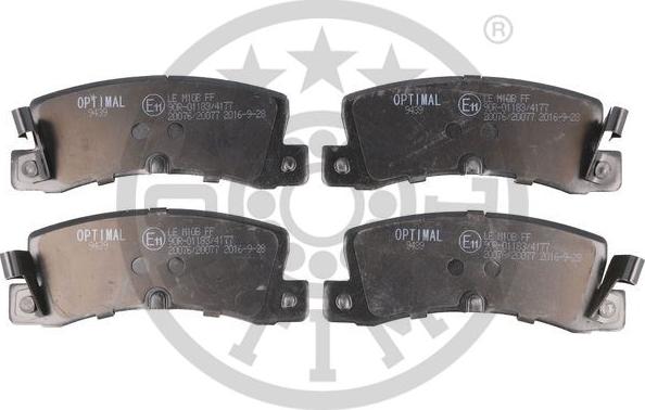 Optimal 9439 - Тормозные колодки, дисковые, комплект www.autospares.lv