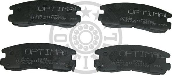 Optimal 9594 - Тормозные колодки, дисковые, комплект www.autospares.lv