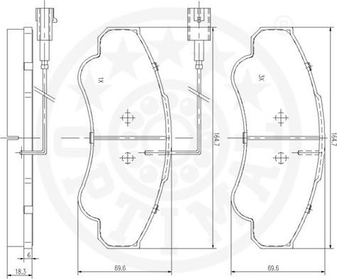 Optimal 95901 - Bremžu uzliku kompl., Disku bremzes www.autospares.lv