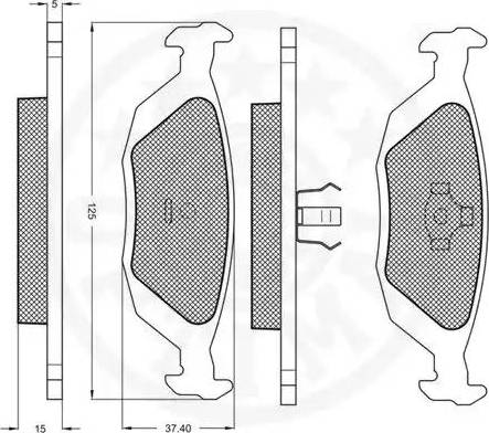 Optimal 9541 - Bremžu uzliku kompl., Disku bremzes www.autospares.lv