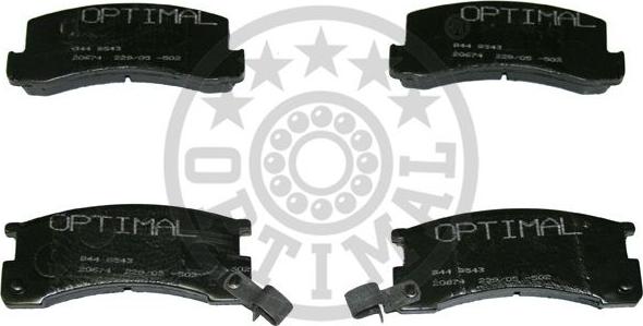 Optimal 9543 - Brake Pad Set, disc brake www.autospares.lv