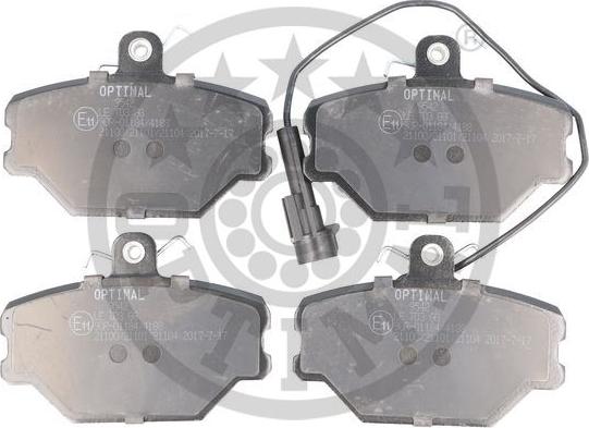 Optimal 9542 - Тормозные колодки, дисковые, комплект www.autospares.lv