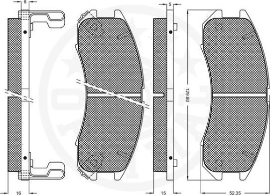 Optimal 9554 - Bremžu uzliku kompl., Disku bremzes www.autospares.lv