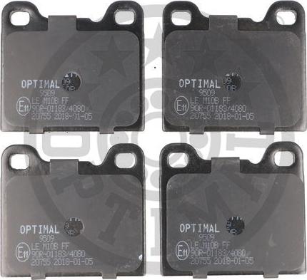 Optimal 9509 - Тормозные колодки, дисковые, комплект www.autospares.lv