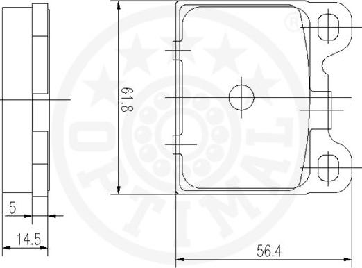 Optimal 9509 - Тормозные колодки, дисковые, комплект www.autospares.lv