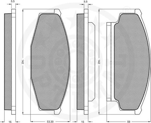 Optimal 9507 - Bremžu uzliku kompl., Disku bremzes www.autospares.lv