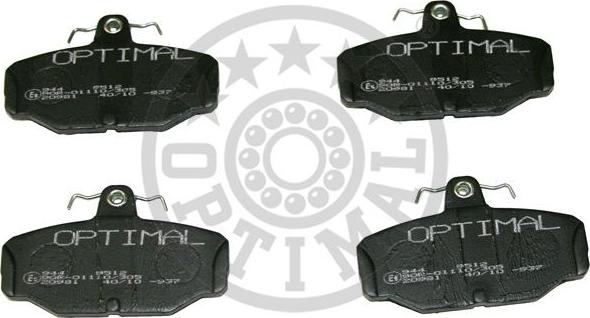 Optimal 9512 - Bremžu uzliku kompl., Disku bremzes www.autospares.lv