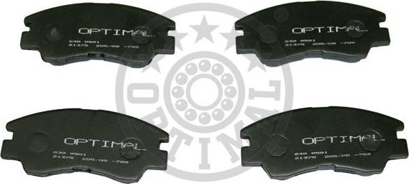 Optimal 9581 - Тормозные колодки, дисковые, комплект www.autospares.lv