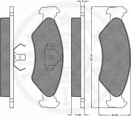 Optimal 9587 - Тормозные колодки, дисковые, комплект www.autospares.lv